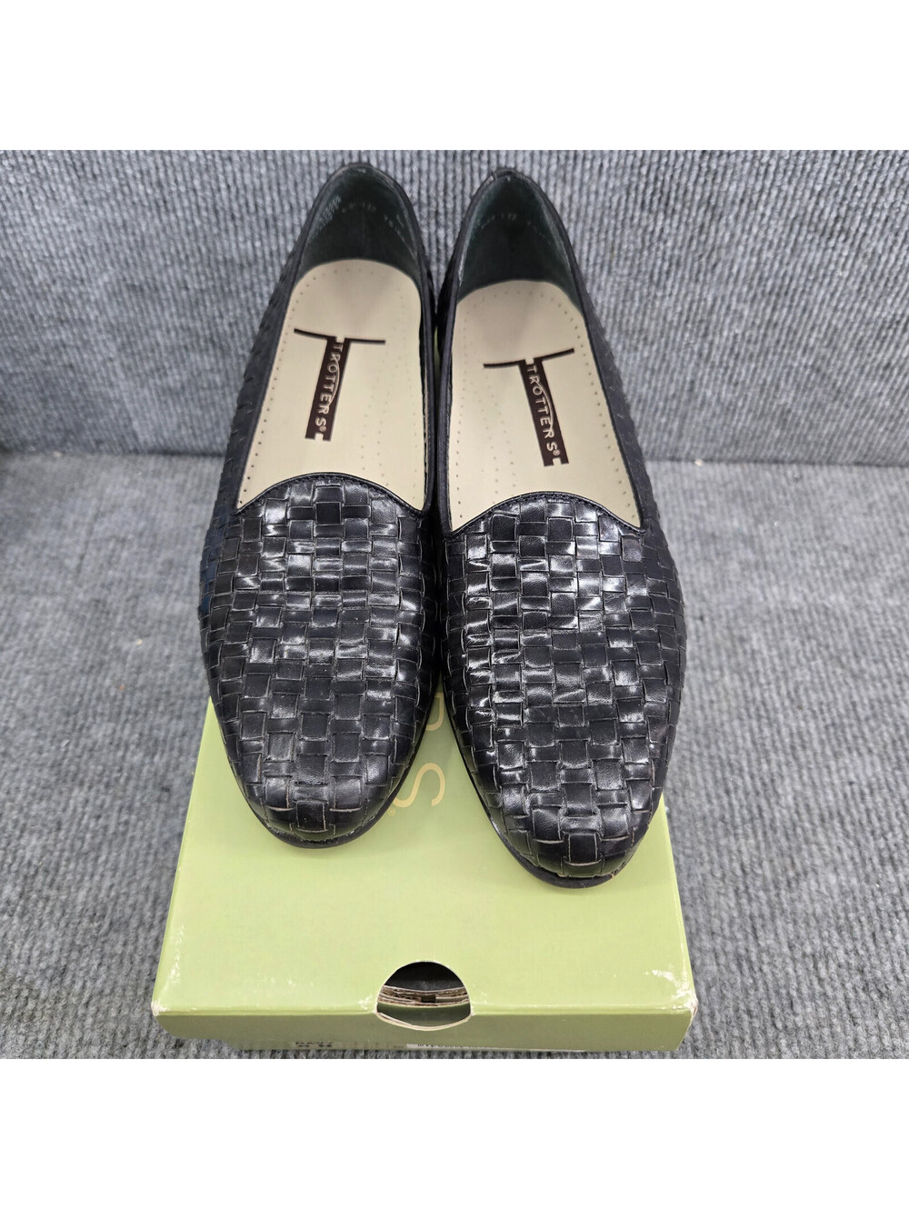 Trotters Liz Navy Woven Leather Loafers 8N